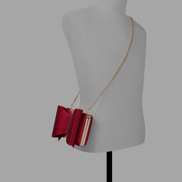 Red Bow Clutch with Gold Accents - Picture 4 of 4